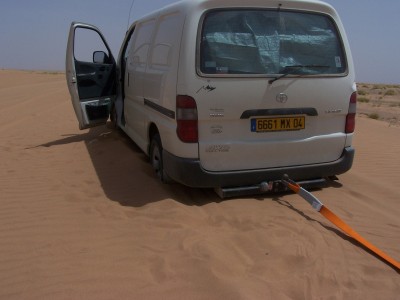 Mon Hiace ensablé au Maroc