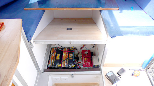 Le compartiment électrique sous la table