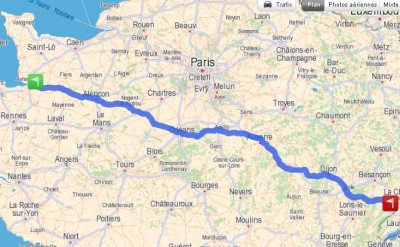 un exemple d'itinéraire !<br /><br />du refuge Passerelle La Soudairie 50370 LE PETIT CELLAN aux environs de Pontarlier.