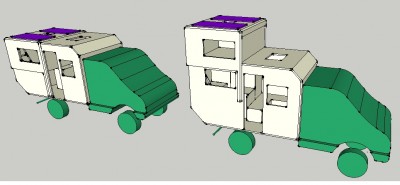 projet de cellule avec couchage sur verins