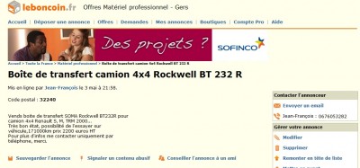 tiens !!?? c'est bizarre, il ne l'a toujours pas vendu, hihi ... A 1million 700mille kms !! c'est beau le capitalisme !! oups ;-)
