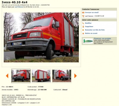 Iveco 4x4 40 10 Pompier