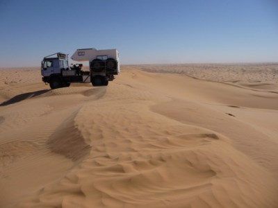 Sommet d'une grande dune : plus de 100 m de dénivellé