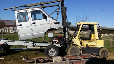 le moment le plus stressant, surtout tout seul sur un terrain pas tip top avec un chariot qui à déjà de la bouteille !!