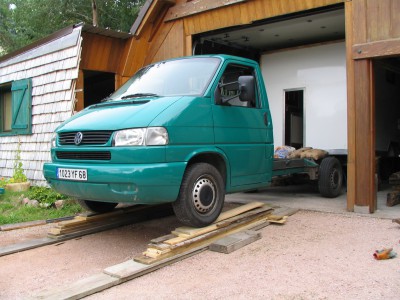 pose de la cellule...oublié que le garage pas en ligne avec l'extérieur. Petite suée, mais ça à marché !!