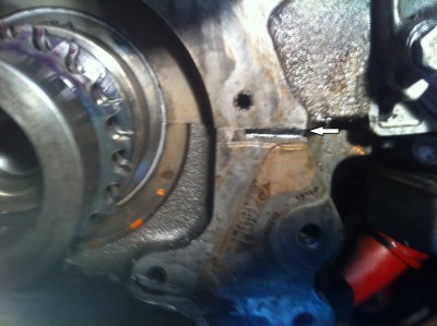 joint bas moteur vue coté chaine de distrib