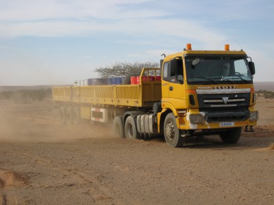 Camion de ravitaillement planté